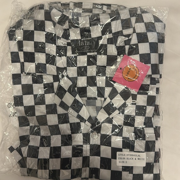 NWT Dressed in LALA Black and White Checkered Set - Picture 4 of 4